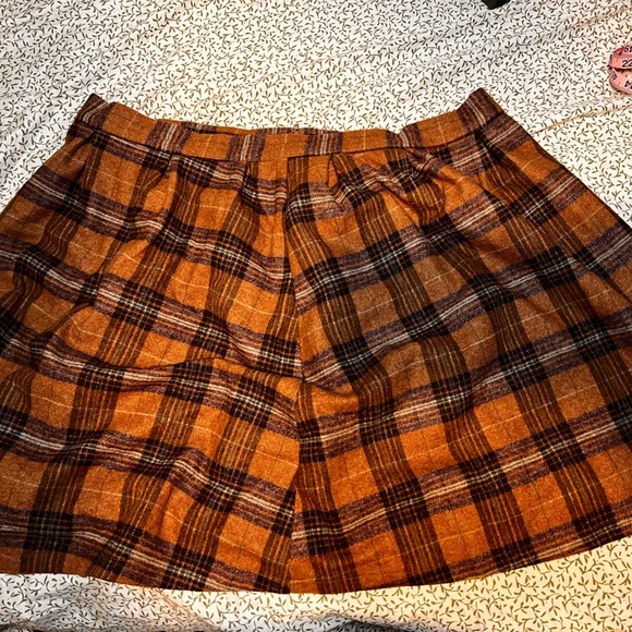 Tartan brown size fully lined 22 midi skirt - Picture 2 of 6